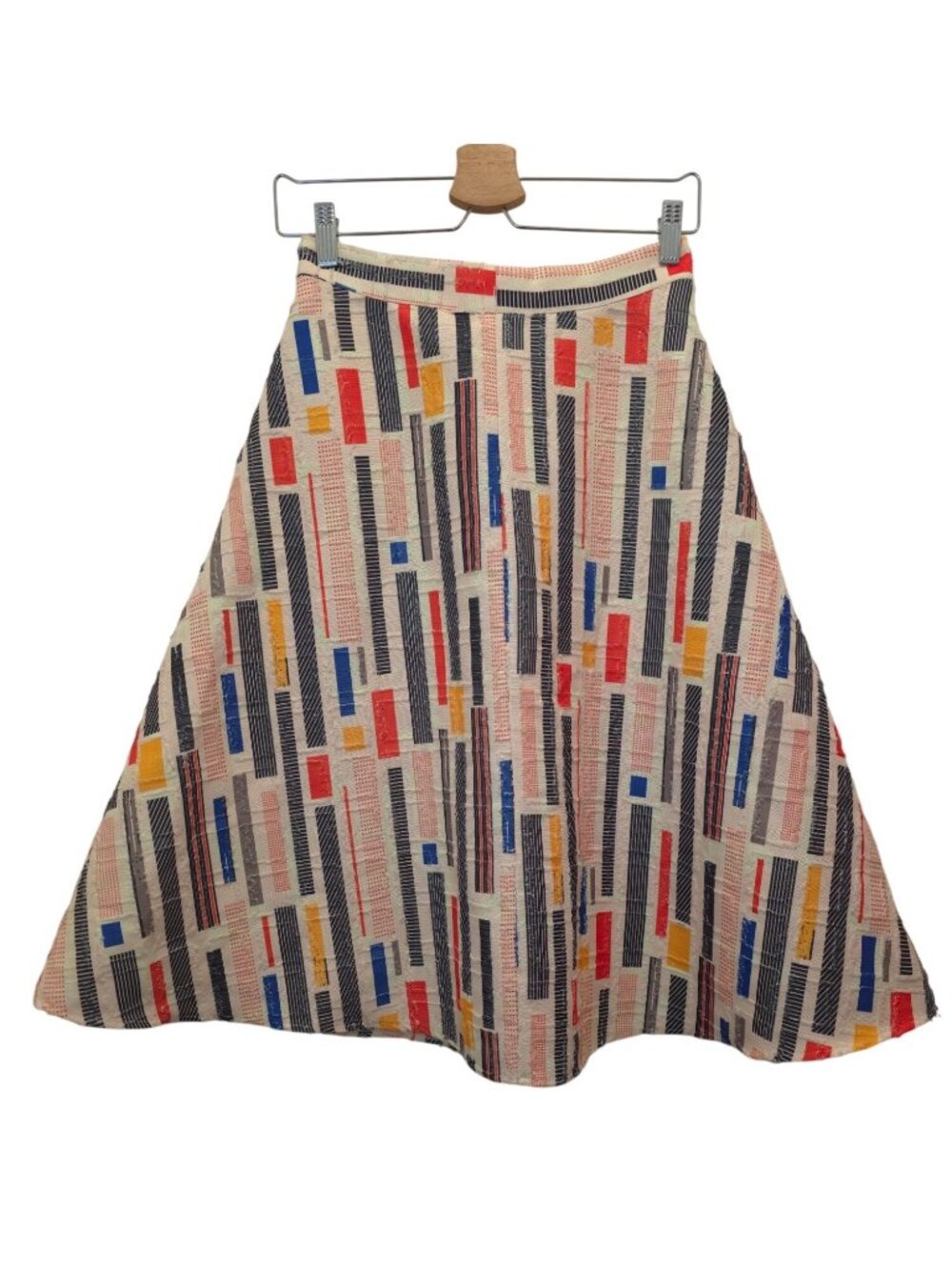 Anthropologie HUTCH Willem A-Line Retro-Inspired Geometric Patchwork Skirt Sz 2 - Picture 2 of 9
